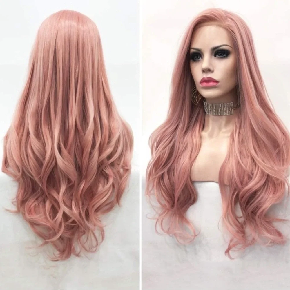 22” ROSE GOLD BODY WAVY LACE FRONT WIG  *NEW*